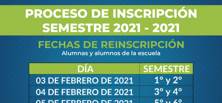 PROCESO DE INSCRIPCIÓN SEMESTRE 2021-2021 (REINSCRIPCIÓN)