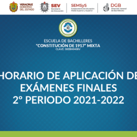 HORARIO DE APLICACIÓN DE EXÁMENES FINALES 2º PERIODO 2021-2022